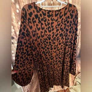 NY&C Leopard Print Dress
 Long Sleeve
